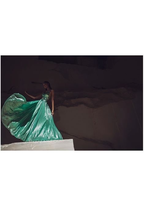 Abito lungo con gonna plissè Mestri Couture MAESTRI | Abiti | 4939 4939FPISTACCHIO